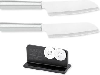 Rada Cutlery 4.75-Inch Cooks Utility Knife Set of 2 & Quick Edge Knife Sharpener