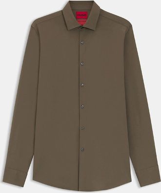 HUGO BOSS Mens Kenno Slim-Fit Shirt - Grey - Size: 40/Regular