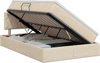 vidaXL Cama Con Almacenamiento Y Colch&oacute;n Crema 120 X 200 Cm Terciopelo Vidaxl