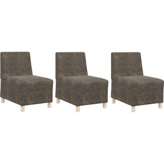 vidaXL Vidaxl - Sofa Chair 3 pcs Dark Grey 55 x 74 x 82 cm Faux suede leather