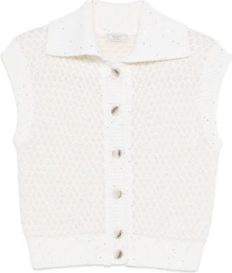 PESERICO Gilet con decorazione - Toni neutri