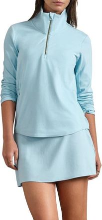 Rhone Course to Court Long Sleeve Quarter Zip Top in Pool Blue at Nordstrom, Size X-Large