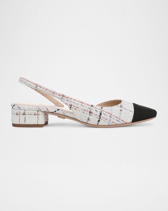 靴 herlipto Tweed Slingback Flats Tweed Slingback Flats