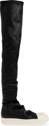 Rick Owens High Stocking Sneaks Boots - Dames - Over de knie laarzen - Zwart - 38 1/2 EU - Katoen - Schoenen