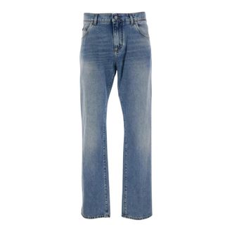 Dolce & Gabbana Straight Jeans, male, Blue, Size: M Classic five-pocket jeans