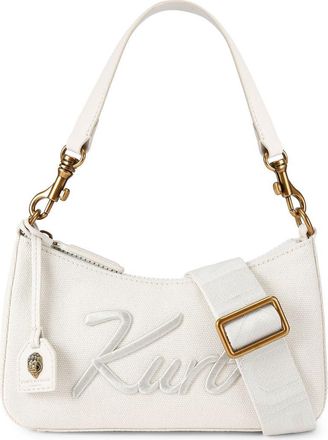 Kurt Geiger Small Kurt Cotton Canvas Crossbody Bag in White at Nordstrom