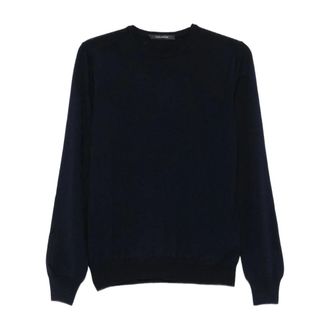 Tagliatore Round-neck Knitwear, male, Blue, Size: 2XL Marley Crew Neck Sweater