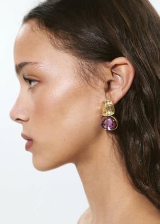 Mango Orecchini ciondoli resina lilla - Donna - Taglia unica - MANGO