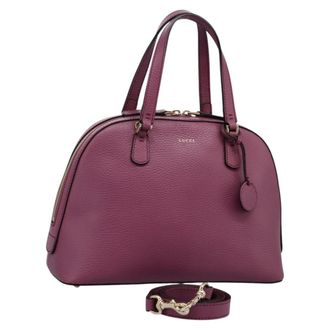 Gucci Lady Dollar Dome Satchel Leather Pink Leather Handbag (Pre-Owned)