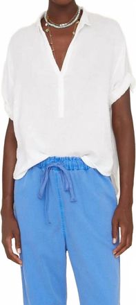 Xirena Cruz V-Neck Henley Top In White