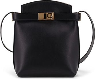 Ferragamo Shoulder Bags, female, Black, Size: ONE SIZE Mini Hug Bag