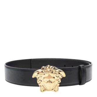 Versace Belts, male, Black, Size: 100 CM Medusa Leather Belt