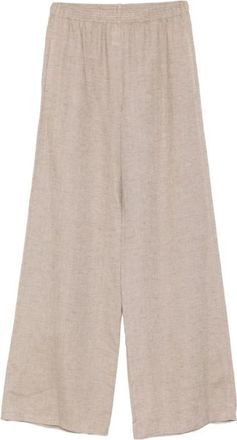 Fabiana Filippi Broek met elastische tailleband - Dames - Wijde Broeken - Beige - S - Broeken