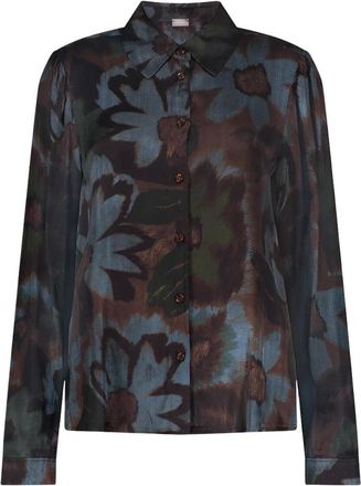 Geisha Blouse Allover Print 63880-70 - Dames - Blouses & Shirts - Bruin - Maat: XL Satijn