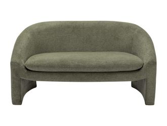 VENTE-UNIQUE.COM Sof&aacute; fijo poli&eacute;ster 2 plazas verde 137x74cm