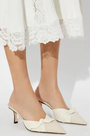 Jimmy Choo London Heeled Mules Livi 65, Womens, Cream