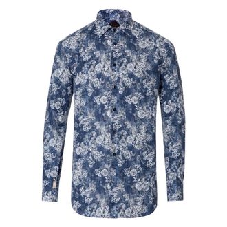 Billionaire Boys Club Shirt Slim Fit - Heren - Casual Overhemden - Blauw - XS - Katoen - Overhemden