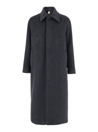 Sunflower Grey Coat With Classic Collar And Wide Sleeves In Wool Blend Man
