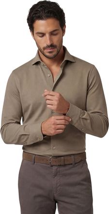 Profuomo japanese knitted overhemd bruin