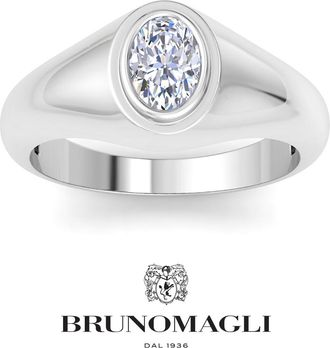 Bruno Magli Mens 1 Carat Lab Grown Diamond Solitaire Ring In Sterling Silver