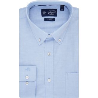 Original Penguin Abbot Brushed Oxford Slim Fit Dress Shirt in Lt.blue at Nordstrom Rack, Size 15 - 32/33
