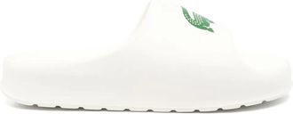 Lacoste logo-print slides - men - Rubber/Rubber/Rubber - 8 - White