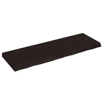 Berkfield Home Table Top Dark Grey 120x40x(2-6) cm Treated Solid Wood Oak in Charcoal