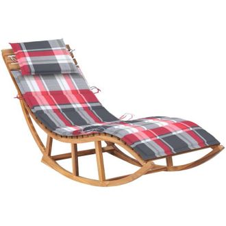 vidaXL Furniture Limited - Tumbona Mecedora Con Coj&iacute;n Madera Maciza De