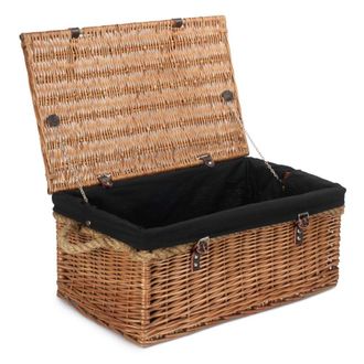 Red Hamper 62cm Double Steamed Rope Handled Trunk with Black Lining