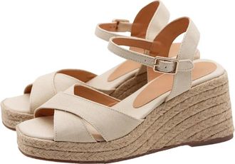 Castaner Thea Canvas Wedge Espadrilles - Dames - Sleehakken - Beige - 35 EU - Katoen - Schoenen