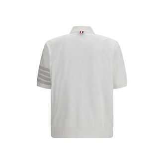 Thom Browne Mens White Cotton Polo Shirt