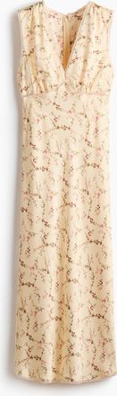 H&M &Auml;rmelloses Satinkleid - Yellow