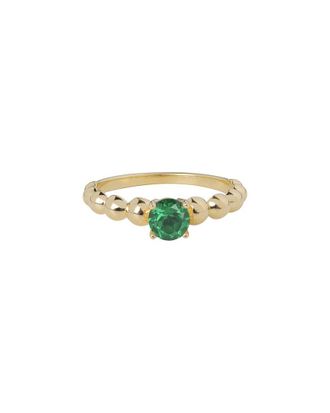 Tiramisu Silver 0.60 Ct. Tw. Lab-Grown Emerald Ring