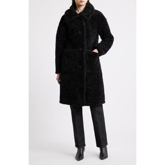 BCBGeneration Long Teddy Coat in Black at Nordstrom Rack, Size Small