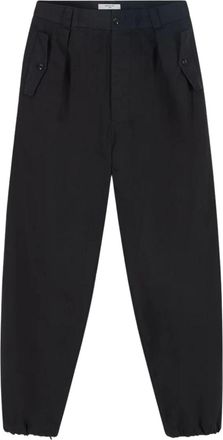 Cellar Door Dark Navy Cotton Ripstop Loose Fit Trousers