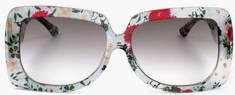 Linda Farrow ERDEM Rectangular Sunglasses with Floral Patterned Frame size Unica