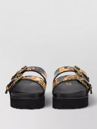 Versace Jeans Couture platform slides sandals arizona buckles
