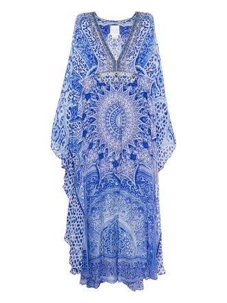 Camilla Maxi-jurk met print - Blauw