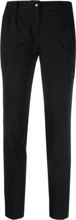 Dolce & Gabbana Kate pleated wool-blend trousers - women - Spandex/Elastane/Virgin Wool - 44 - Black