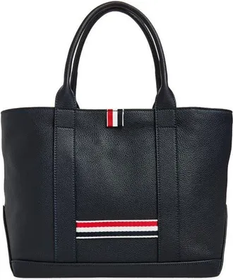 Thom Browne Small Tool Pebbled Leather Tote in Navy at Nordstrom