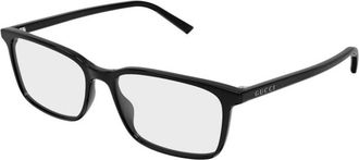Gucci Rechthoekig Montuur - Heren - Brillen - Zwart - 57 MM - Accessoires
