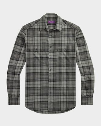 Ralph Lauren Purple Label Mens Plaid Twill Shirt