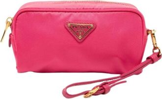Prada Pre-owned Pouch Bag - Dames - Vintage Clutch - Roze - ONE Size - Leer - Vintage