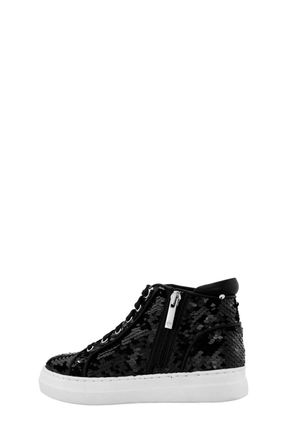 Nina Womens Caroleen Reversible High Top Sneaker In Black Flip Sequin