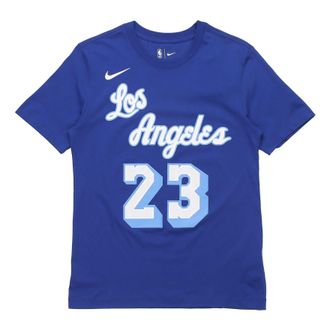 Nike Classic Edition Los Angeles Lakers LeBron James No. 23 Basketball Round Neck Short Sleeve Blue CT9915-495