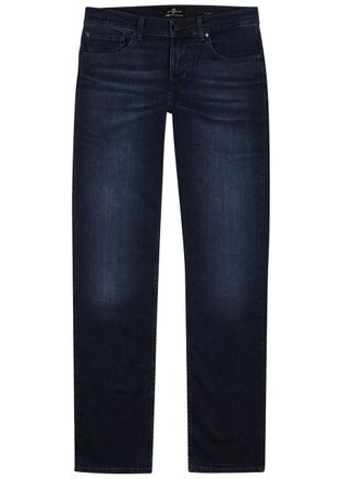 7 For All Mankind Slimmy Luxe Performance+ Dark Blue Jeans - W34/L32