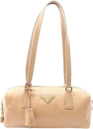 Prada Pre-owned Re-Nylon 2way tas - Dames - Vintage Handtas - Beige - ONE Size - Nylon - Vintage