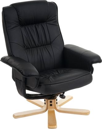 Hhg Sill&oacute;n Reclinable Sill&oacute;n Tv Sill&oacute;n Sin Taburete M56 Imitaci&oacute;n Cuero Certificado Mvg, Negro