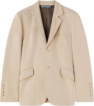 Palm Angels Beige Retro Blazer - Heren - Blazers - Beige - S - Katoen - Jassen
