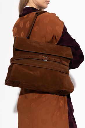 Moschino Suede Handbag, Womens, Brown